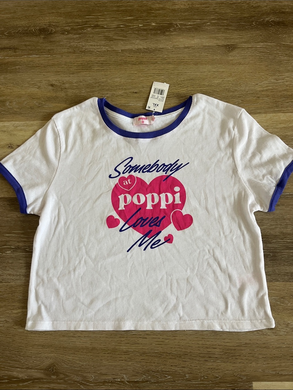 NWT Poppi Soda Women's Graphic Ringer T-Shirt White Size XXL